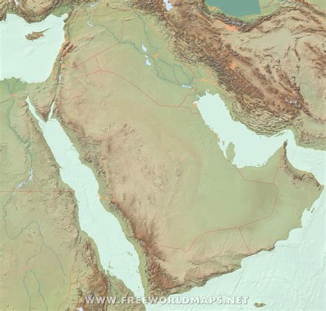 Blank Map of the Middle East